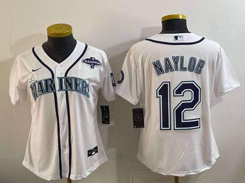 Youth Seattle Mariners #12 Naylor White Game 2026 Nike MLB Jersey style 07
